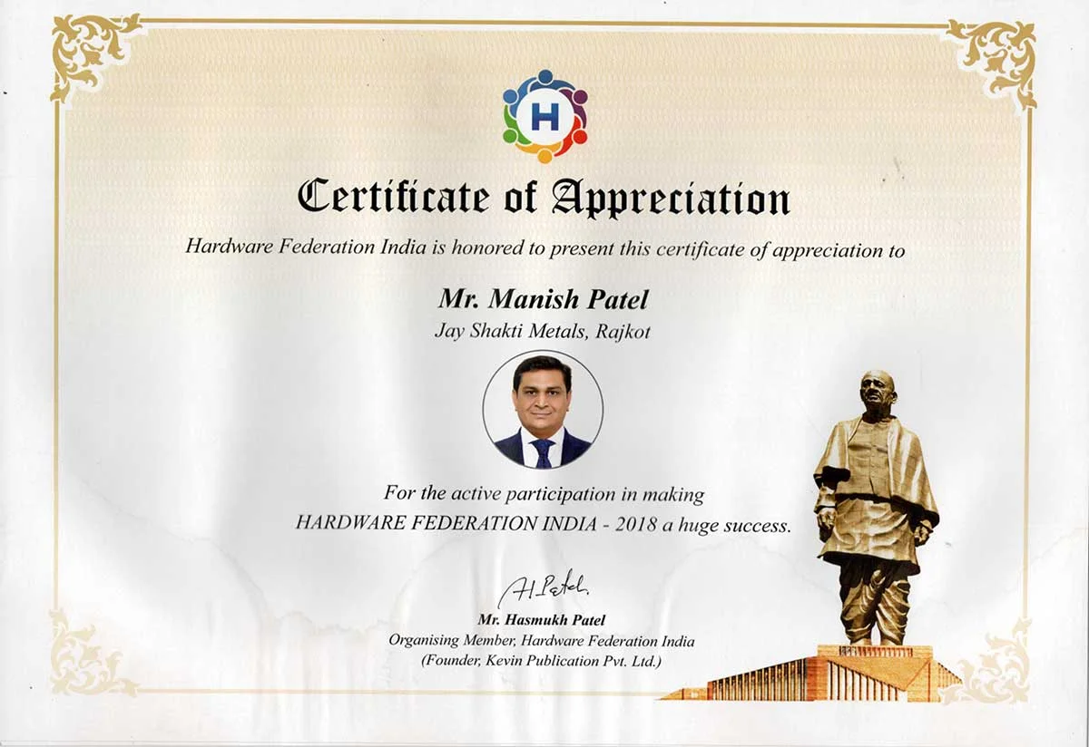 Certificate of Appreciation – Hardware Federation India